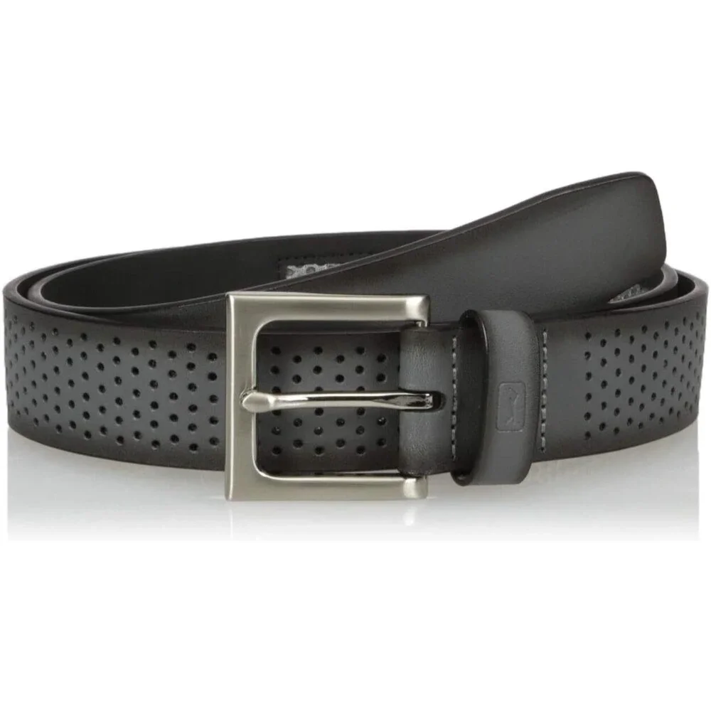 PGA TOUR Belt Mens Size 30 Grey Perforated Ventilated Padded Strap Cushioned